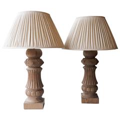 Pair of Large Continental Late 19th Century Piano Legs Converted to Lamps