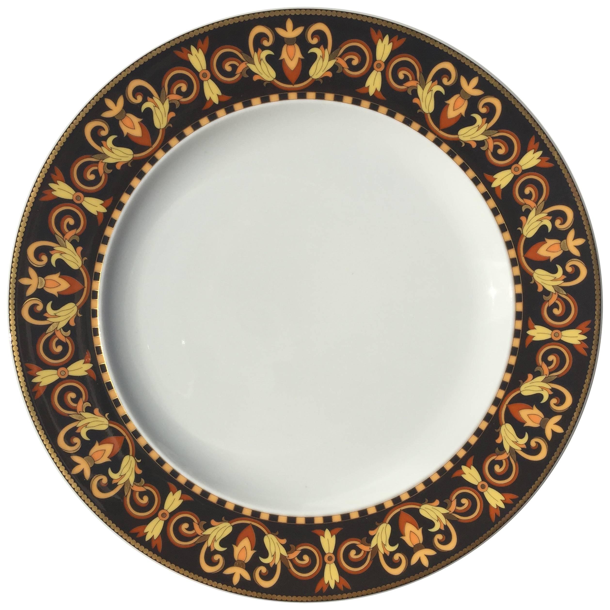 Versace "Barocco" Pattern Single Luncheon or Salad Plate, Rosenthal Porcelain