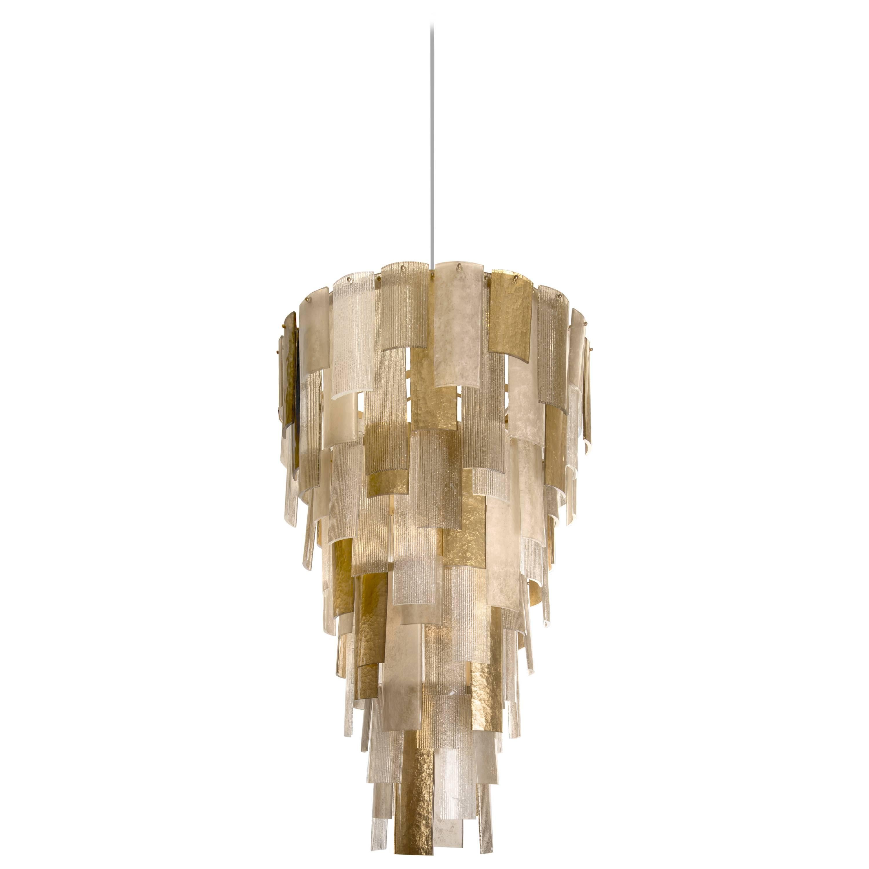 Tall Chandelier in Murano Glass, Inspired by the 1970s