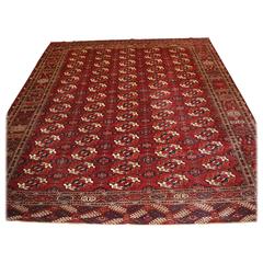 Antique Tekke Turkmen Main Carpet, Superb Color and Condition, circa 1880