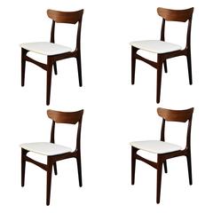 Schionning and Elgaard for Randers Four Danish Teak Dining Chairs
