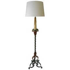 Bras and Glass Floor Lamp 3