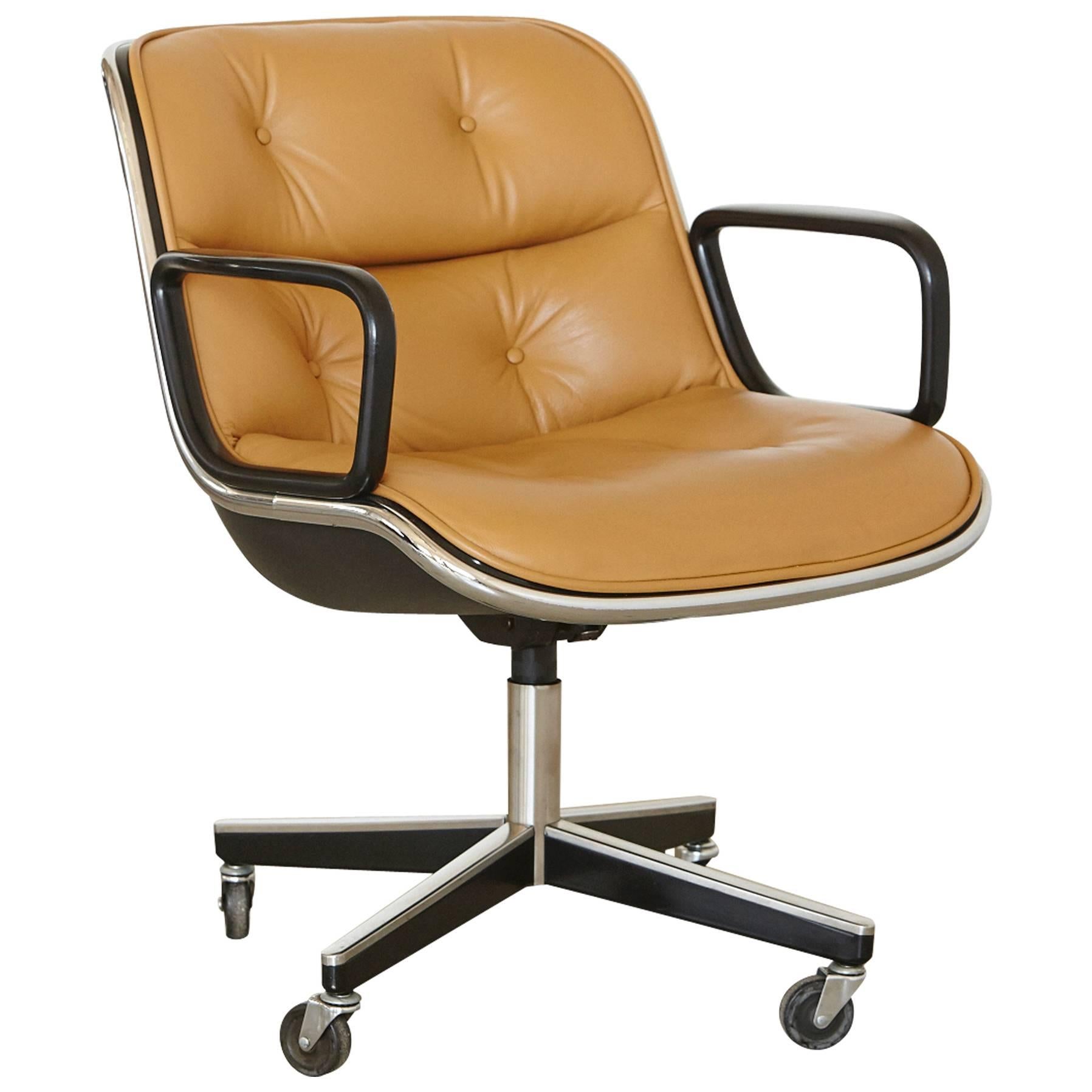 Original Charles Pollock Executive Chair Upholstered in Edelman Leather