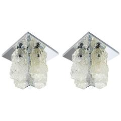 Mid-Century Flush Mount Lights with Brutalist Design by Kalmar 6