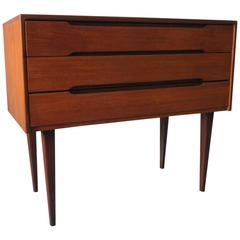 Danish Teak Small Chest of Drawers on Tall Slender Legs, 1960