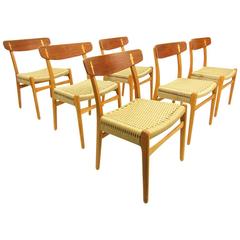 Six "CH-23" Dining Chairs by Hans Wegner