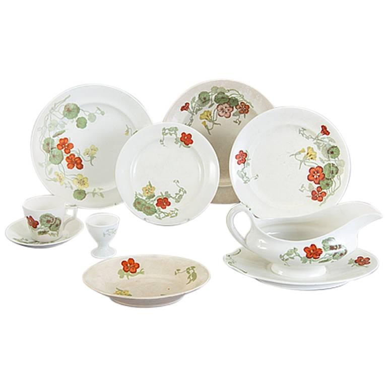 20th Century Dinner Plates and Three Tureens Total 75 Pieces For Sale