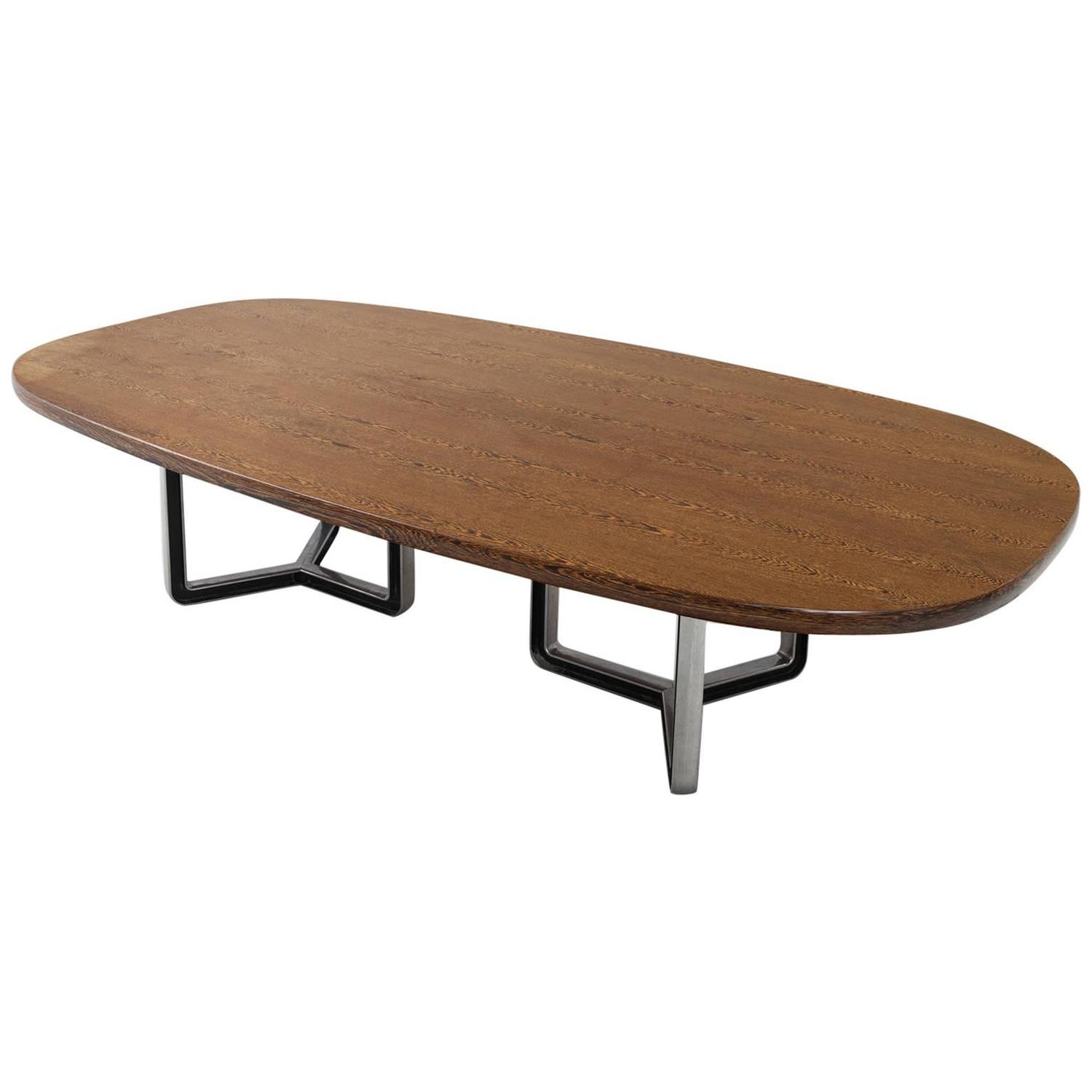 Large Oval Conference Table in Wengé for Tecno For Sale at 1stdibs