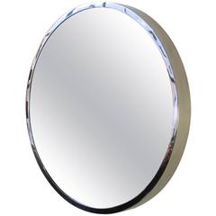 Large Round "Oculus" Mirror in Polished Stainless Steel 8