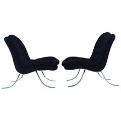 1960s Italian Chrome Slipper Chairs 1960s Italian Chrome Slipper Chairs