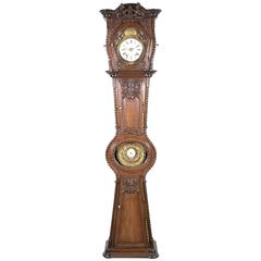 Antique Early 19th Century Louis XVI Style Demoiselle Marriage Longcase Clock