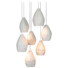 Kawa Pendant Cluster from Souda, Seven Porcelain Diffusers, Ceramic Chandelier 4