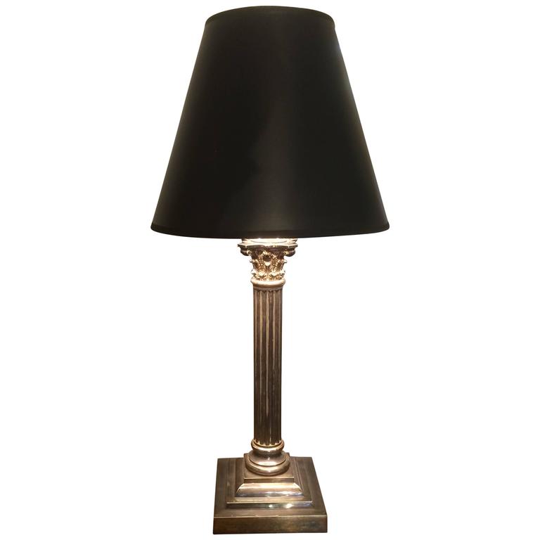 Neoclassical Regency Silver Column Form Table Lamp At 1stdibs Neoclassical Regency Silver Column Form Table Lamp For