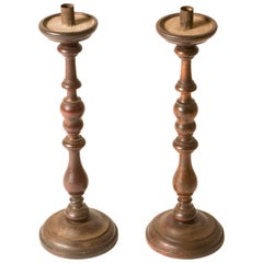 Walnut Candlestick from 1860s France
