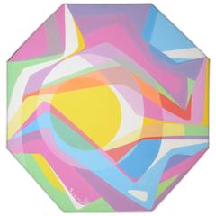 Octagonal Abstract Oil on Canvas, 1970s