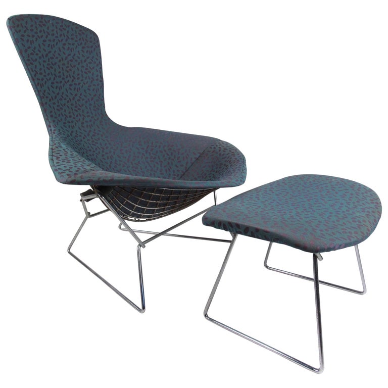 Harry Bertoia "Bird" Chair with Ottoman by Knoll Furniture