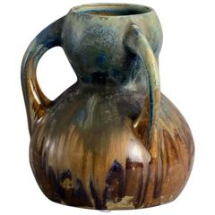 Art Nouveau Stoneware Vase with Crystalline Glaze by Gilbert Metenier, France