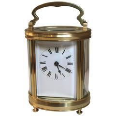 Late 19th Century Oval Brass Carriage Clock