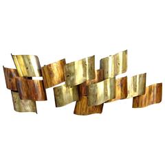 Monumental 1970s Brutalist Brass and Copper Sculpture 2