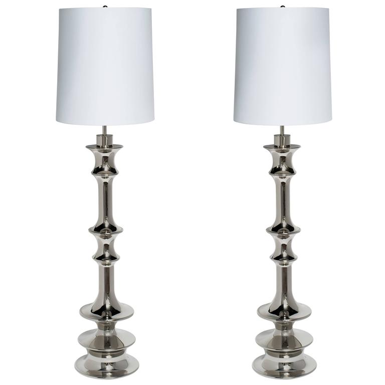 Pair Of Dramatic Hollywood Regency Sculptural Floor Lamps For Pair Of Dramatic Hollywood Regency Sculptural Floor Lamps For