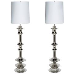 Pair of Dramatic Hollywood Regency Sculptural Floor Lamps 4