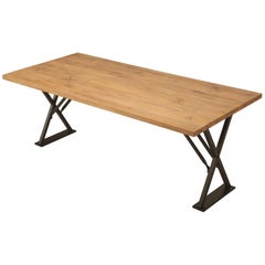 Industrial Inspired Kitchen Table from French White Oak and Steel