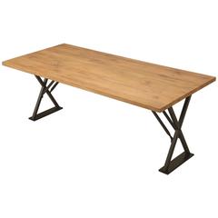 Industrial Inspired Kitchen Table from French White Oak and Steel 9