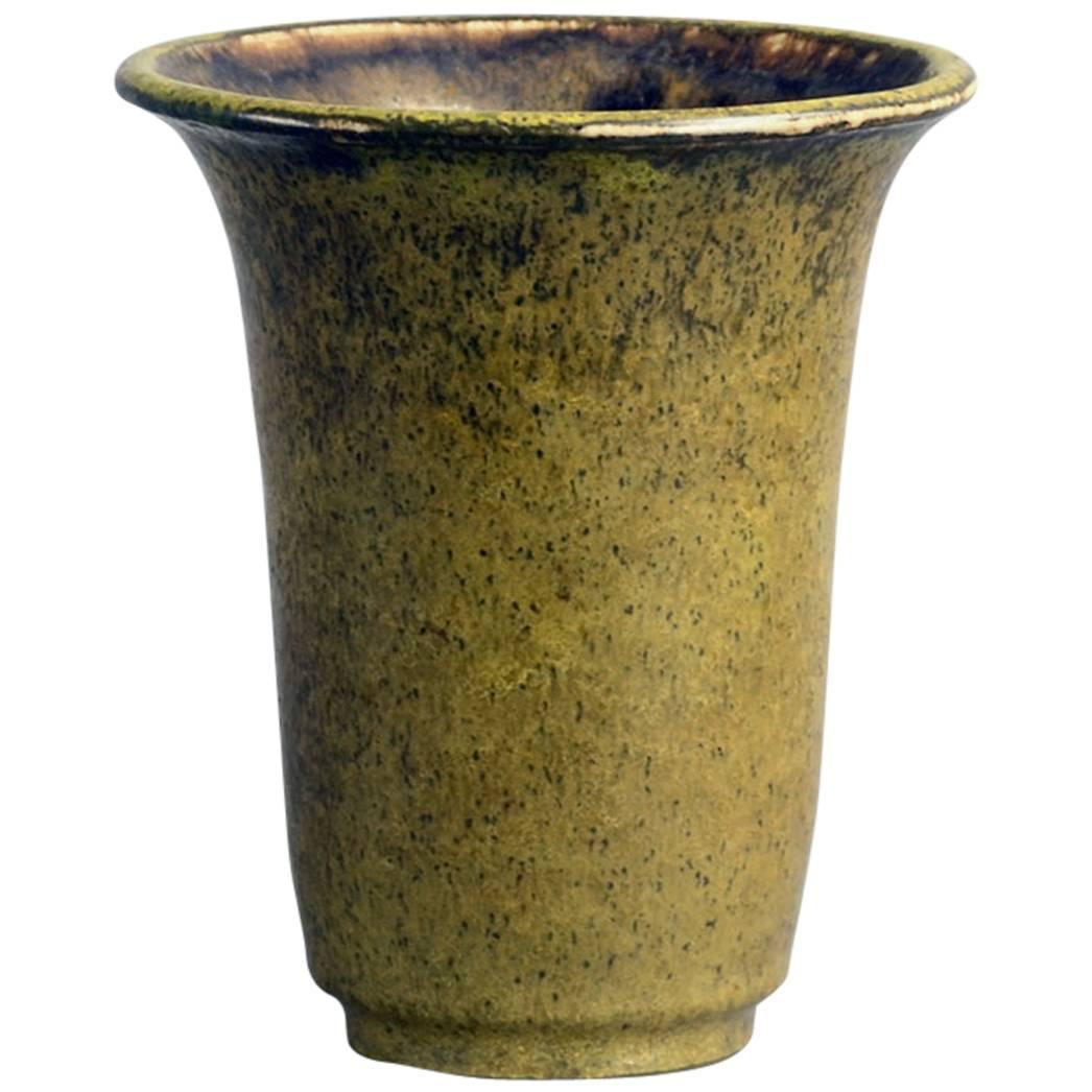 Art Nouveau Stoneware Vase with Solfatara Glaze by Carl Halier, 1937 For Sale