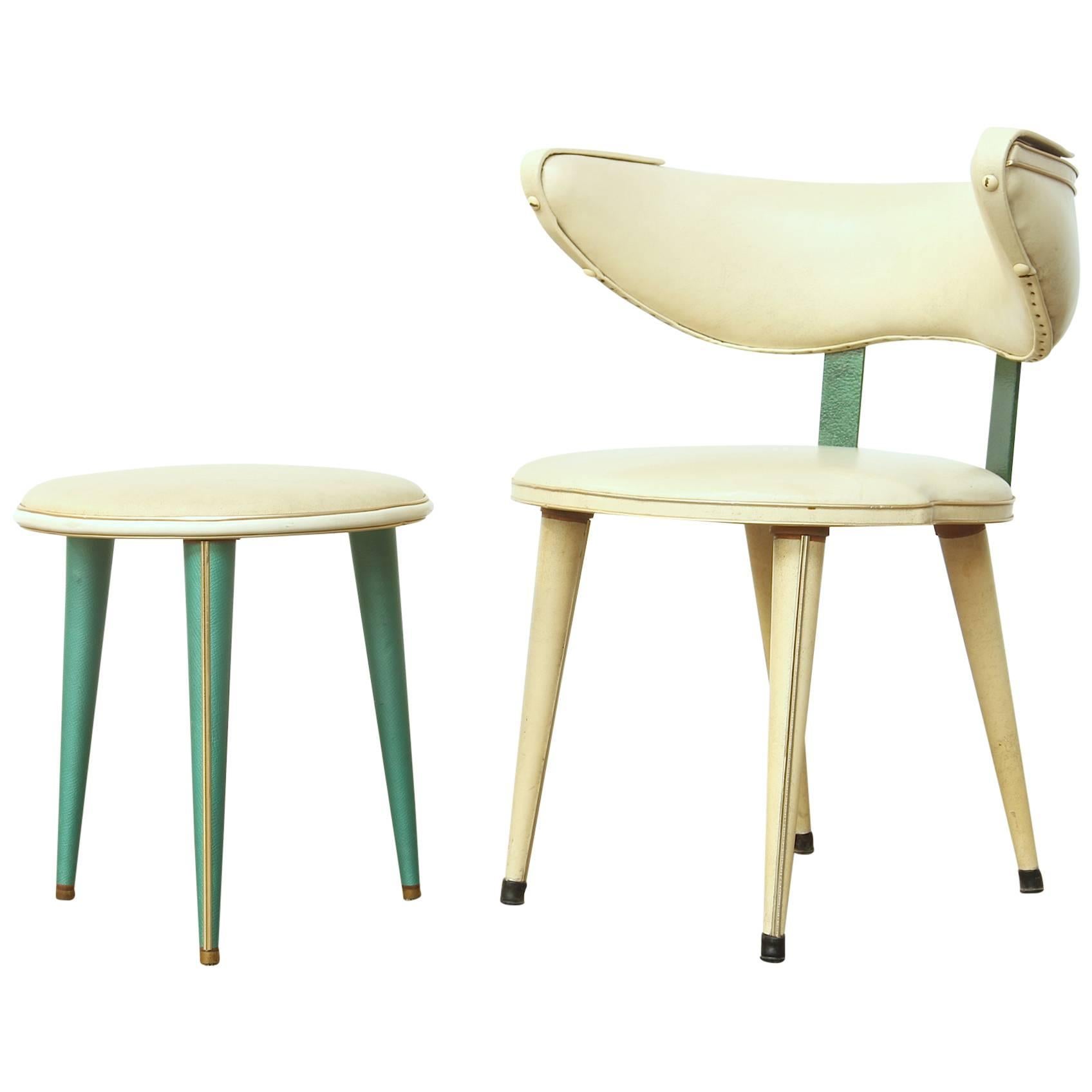 Side Chair and Stool by Umberto Mascagni, Italy