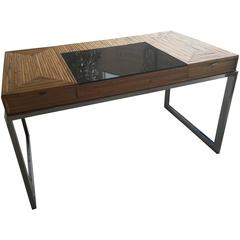 Milo Baughman Pencil Reed Chrome Desk Mid-Century Modern Bamboo Vintage 10