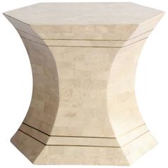 Modern Tessellated Stone and Brass Accent or Side Table by Maitland Smith
