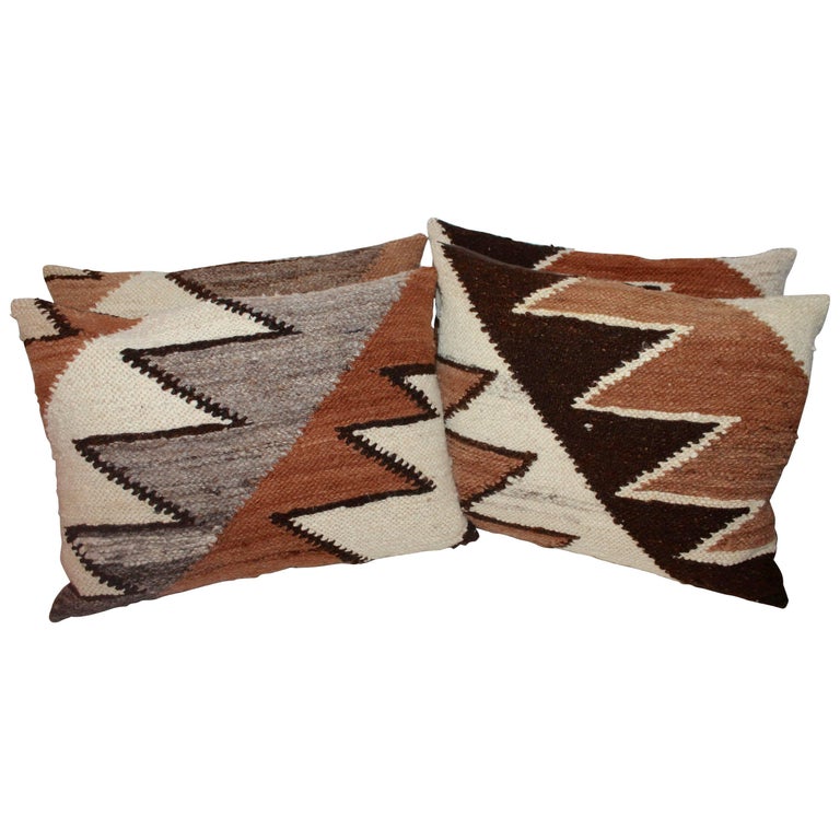 Navajo Indian Weaving Streak of Lighting Pillows For Sale