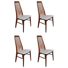 Four Danish Teak "Eva" Dining Chairs by Niels Kofoed for Koefoeds Hornslet