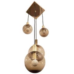 RAAK Dutch 1970s Four Smoked Glass Globe Ceiling Light 8