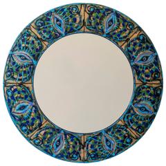 Bodil Eje, Unique Danish Turquoise, Green and Blue Enamel Bijoux Mirror