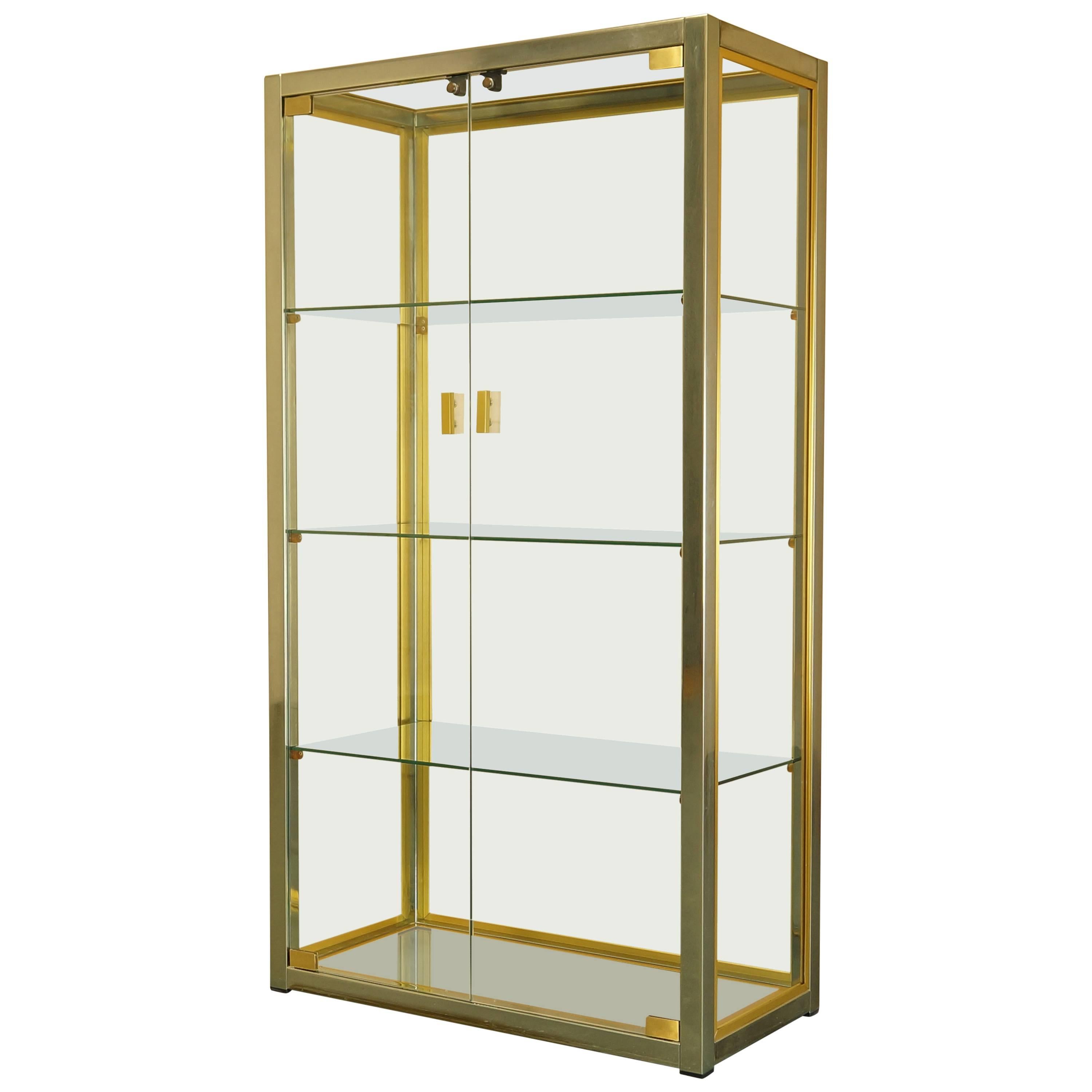 Italian Glass/Brass/Chrome Display Cabinet by Renato Zevi, Rizzo/Rega