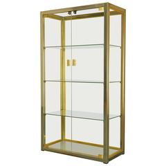 Italian Glass/Brass/Chrome Display Cabinet by Renato Zevi, Rizzo/Rega