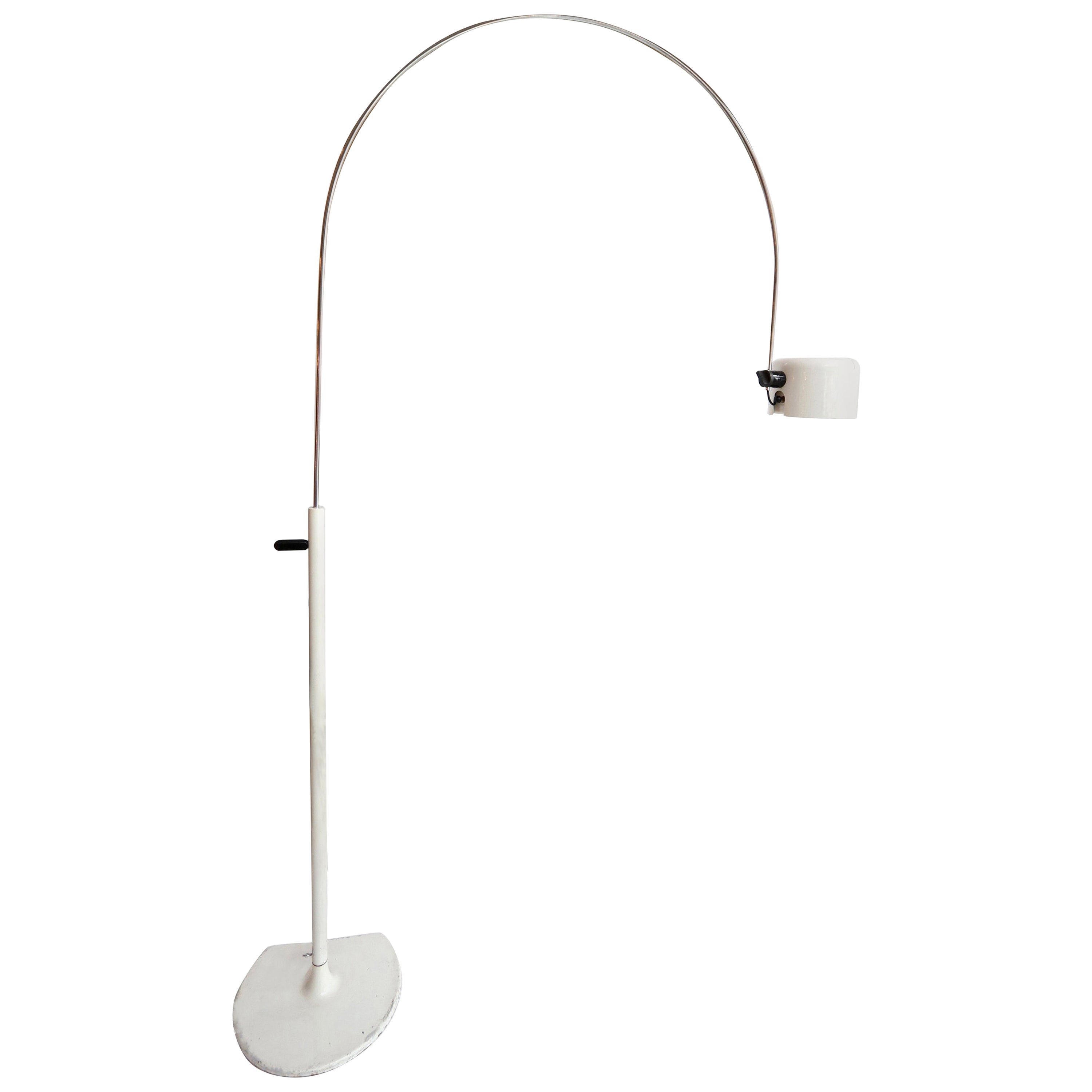Modern Large Chrome Arching Floor Lamp with Brown Shade at 1stDibs