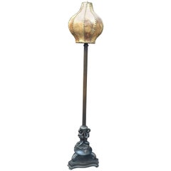 Early 1900's Neo Classical & Figural Bronze Floor Lamp w. Mercury and Nude Girls
