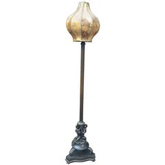 Early 1900's Neo classical & figural Bronze Floor Lamp Nude girl sculptures 7