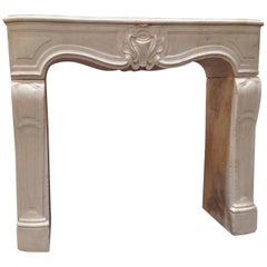 Louis XV French Limestone Mantel 18th Century
