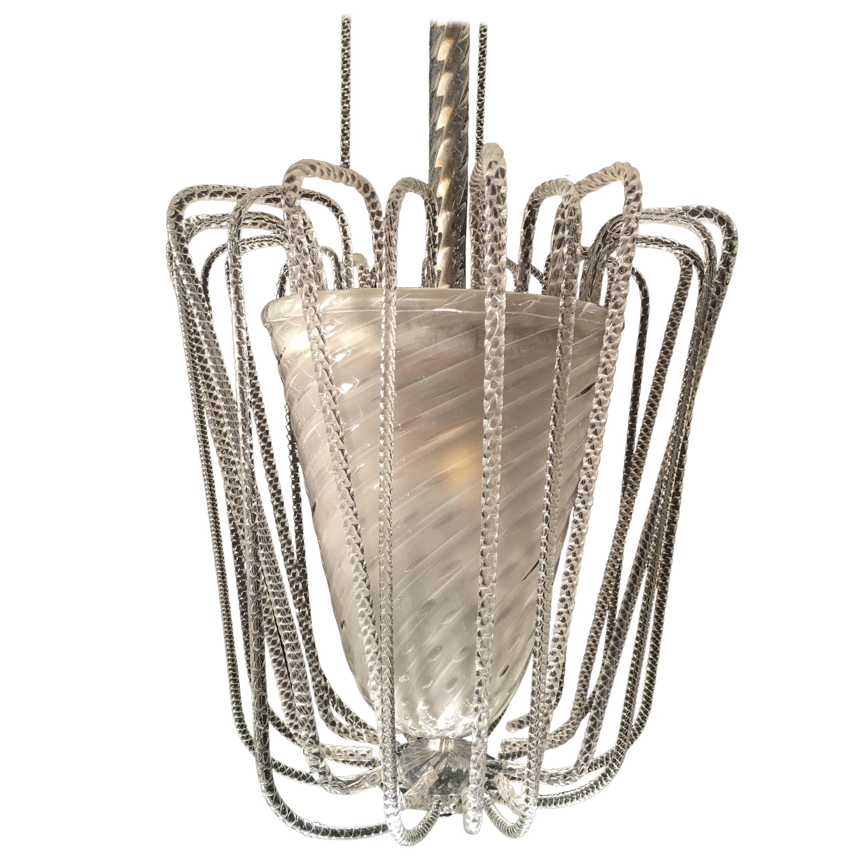 Charming Murano Chandelier by Barovier & Toso, 1940s