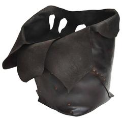 21st Century Large Studded Leather Vessel by Marla Wallerstein