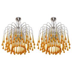 Two Murano Chandelier in the style of Venini, 1980s 5