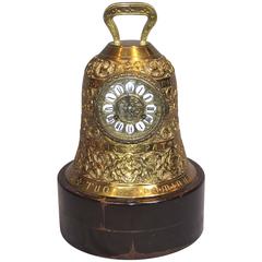 Antique French Brass Bell Clock Chiming Clocks, 19th Century