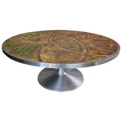 Poul Cadovius, Lilly Just Lichtenberg Coffee Table with Aluminum Rim and Foot
