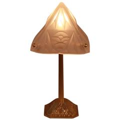 French Art Deco Table Lamp by Degue