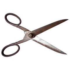 Used Large English 19th Century Victorian Drapers Scissors or Shears