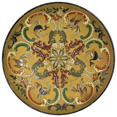 Majolica Wall Plate by Wilhelm Schiller & Son, circa 1890