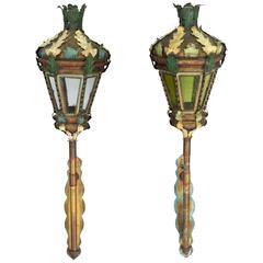 Pair of Venetian Tole Lanterns